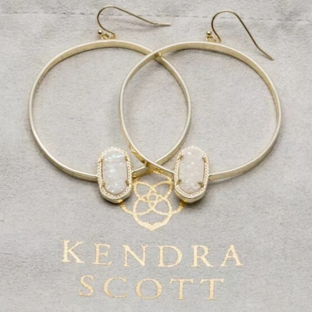 NWT Kendra Scott “Elora” gold hoops. w/ box & tag!